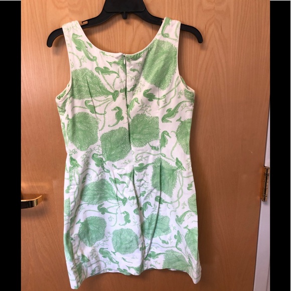 🌼3/$15🌼 Bahama Hand Print Green Seahorse and Seashell print dress Size 8 - Picture 4 of 4
